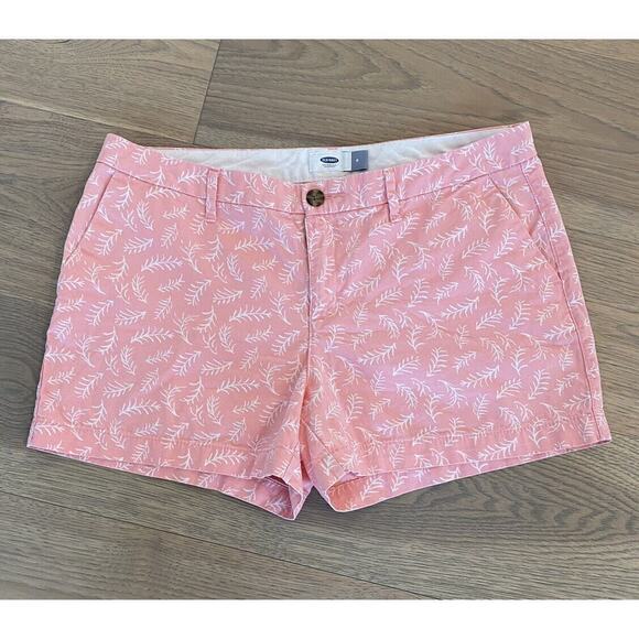 Old Navy Womens What a Dahlia Pink and White Floral Shorts Size 8 - Picture 1 of 7